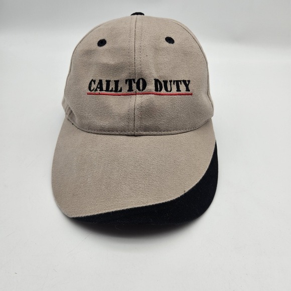Cap America Other - Call To Duty Hat Cap Strap Back Tan Black U.S. Army Embroidered Military Mens